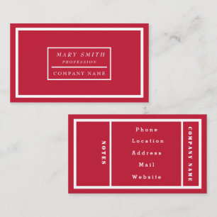 Tarjeta De Visita Rojo real moderno simple
