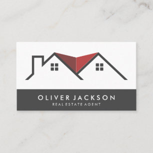 Tarjeta De Visita Rojo   Residencial   Agente inmobiliario