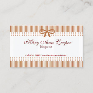 Tarjeta De Visita Rojo retro lindo de la pajarita del modelo rayado