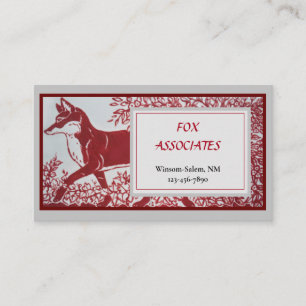 Tarjeta De Visita Rojo Rojo Fox Diseño de Tile Cerámico Animal Ele
