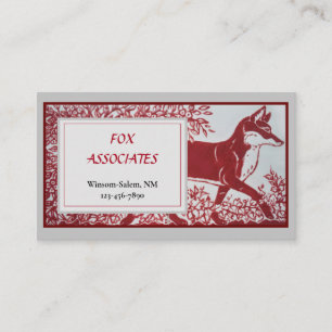 Tarjeta De Visita Rojo Rojo Fox Diseño de Tile Cerámico Animal Ele