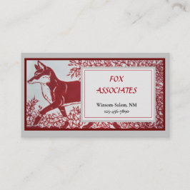 Tarjeta De Visita Rojo Rojo Fox Diseño de Tile Cerámico Animal Elega
