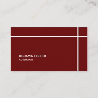 Tarjeta De Visita Rojo Rojo Sencillo Mínimo Moderno