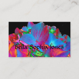 Tarjeta De Visita Rojo rosa azul púrpura floral colorido floral