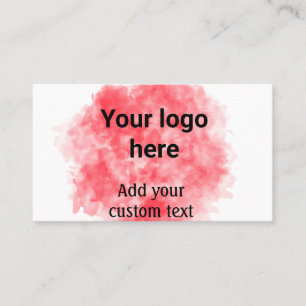 Tarjeta De Visita Rojo simple acuarela agregar su logotipo texto per