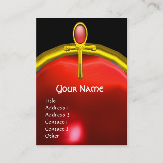Tarjeta De Visita ROJO TALISMAN RUBY MONOGRAM amarillo brillante (Anverso)