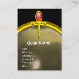 Tarjeta De Visita ROJO TALISMAN RUBY MONOGRAM gris amarillo brillant