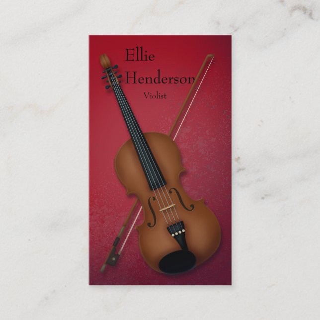 Tarjeta De Visita Rojo violinista violinista de sangre violinista (Anverso)