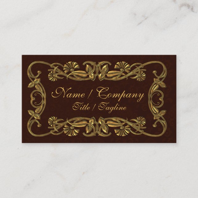 Tarjeta De Visita Rojo y elegancia del oro (Anverso)