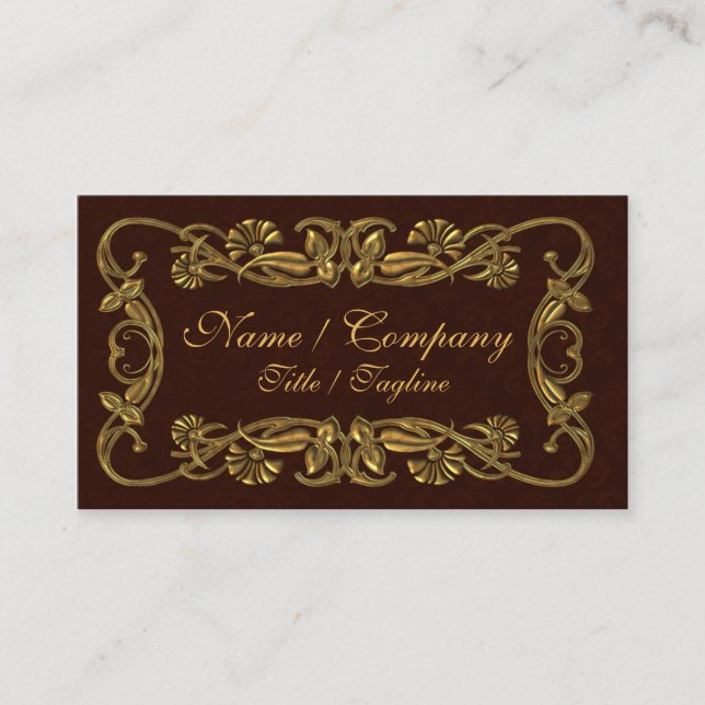 Tarjeta De Visita Rojo y elegancia del oro (Anverso)