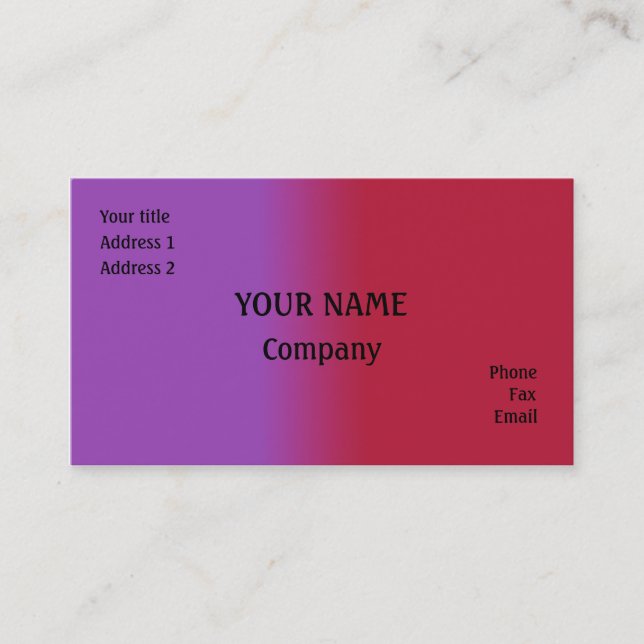 Tarjeta De Visita Rojo y lila (Anverso)