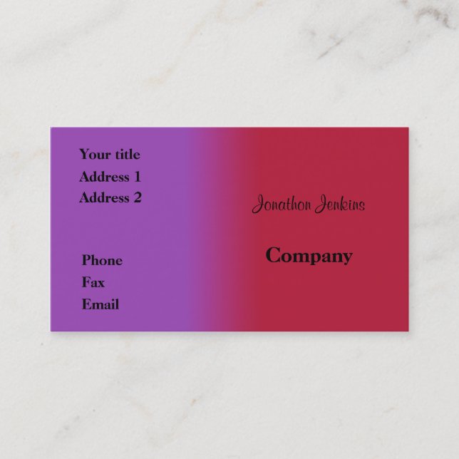 Tarjeta De Visita Rojo y lila (Anverso)