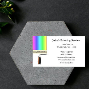 Tarjeta De Visita Rolling Painters White Business Card