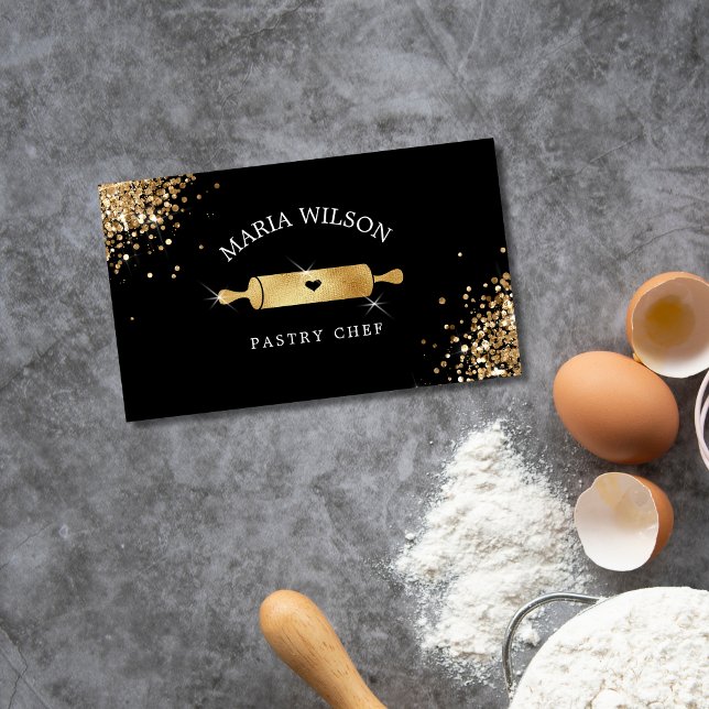 Tarjeta De Visita Rolling Pin, chef de pastelería de iconos de medio (Subido por el creador)