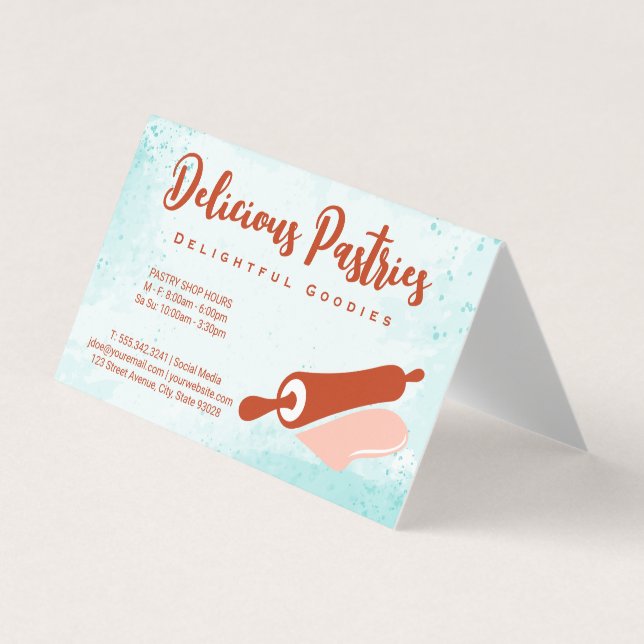 Tarjeta De Visita Rolling Pin Logo | Pastry (Anverso)
