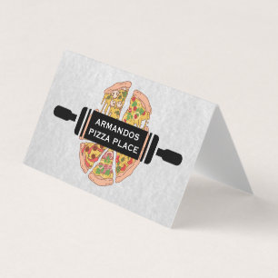 Tarjeta De Visita Rolling Pin   Pizza Slices