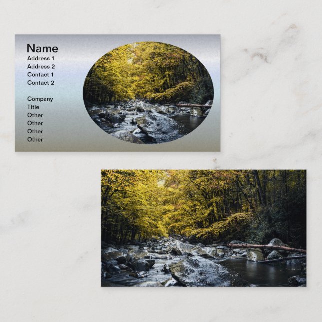 Tarjeta De Visita Rolling Rocky River at Dawn (Anverso / Reverso)