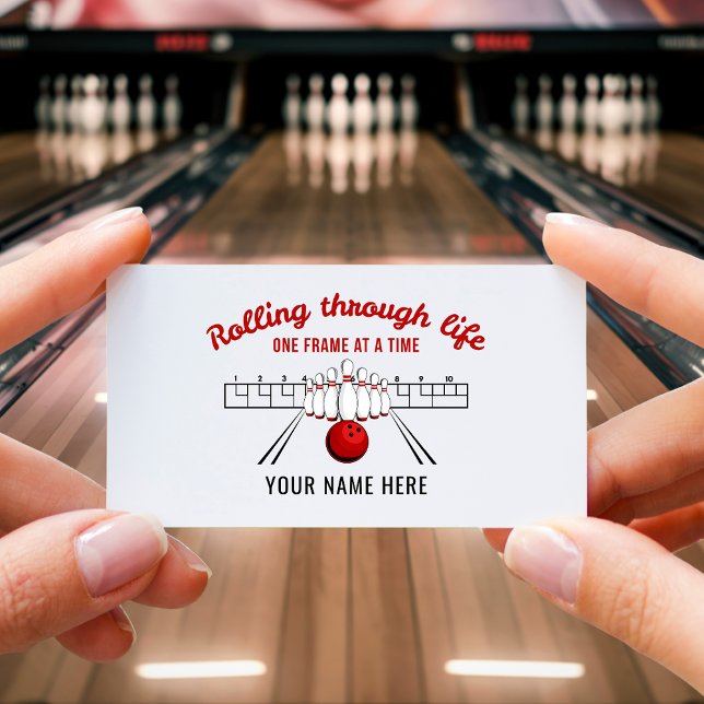 Tarjeta De Visita Rolling Through Life Bowling Business Card (Subido por el creador)