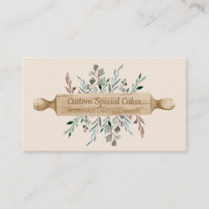 Tarjeta De Visita Rollo de cocina de panadería beige pastelero