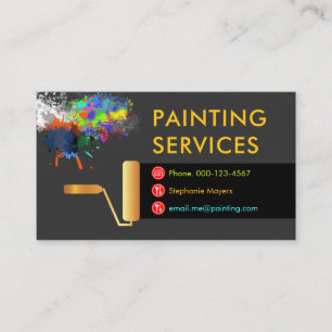 Tarjeta De Visita Rollo de oro para pintar salpicaduras de pintura