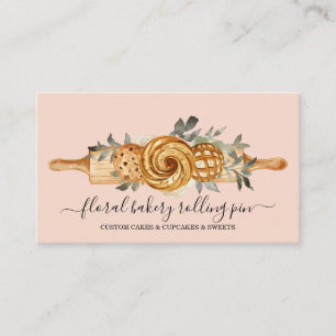 Tarjeta De Visita Rollo de Panadería Galletas Panes Rosa Rubor