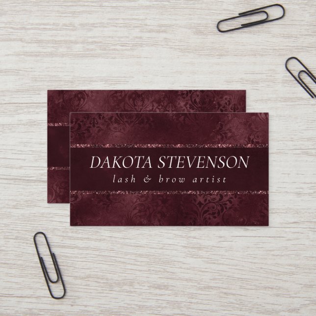 Tarjeta De Visita Romance del vino de medianoche | Damasco de zumbid (Anverso/Reverso In Situ)