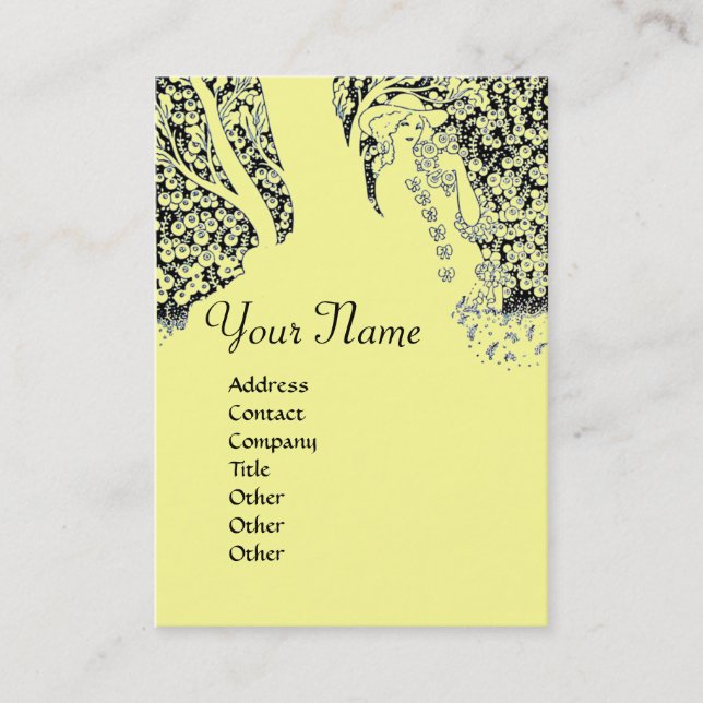Tarjeta De Visita ROMANCE MONOGRAM , negro y amarillo (Anverso)