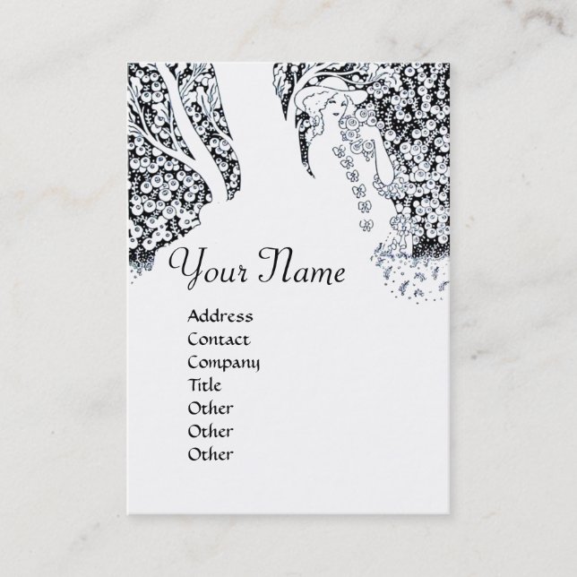 Tarjeta De Visita ROMANCE MONOGRAM , negro y blanco (Anverso)