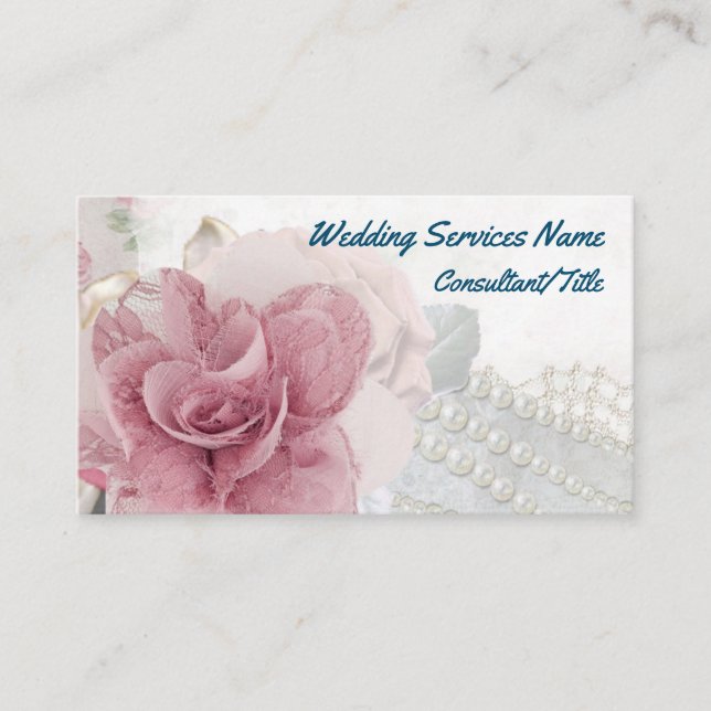 Tarjeta de visita Romance para rosas y Bodas de Pe (Anverso)