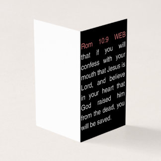 Tarjeta De Visita Romanos 10:9 Edición de la Biblia de Webster