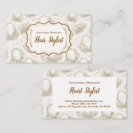 Tarjeta De Visita Romantic Floral Salon Hair Stylist