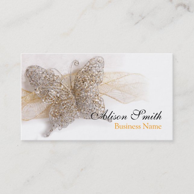 Tarjeta De Visita Romantic generic Business card with butterfly (Anverso)