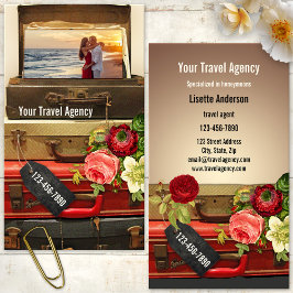 Tarjeta de visita romántica para viajes en luna de