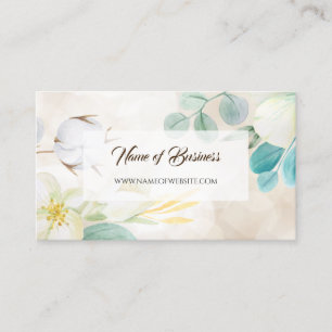 Tarjeta De Visita Romántico Cream Floral Elegante sitio web Boutique