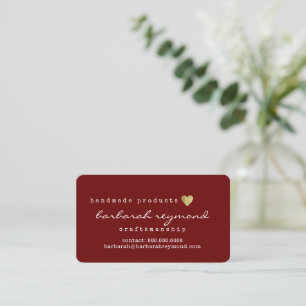 Tarjeta De Visita Romántico de artesanía