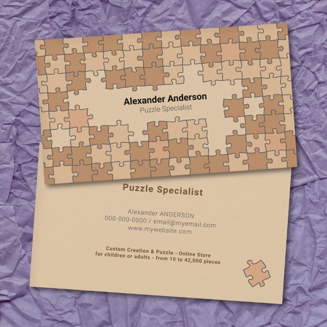 Tarjeta De Visita Rompecabezas (Brown Puzzle Business Card)