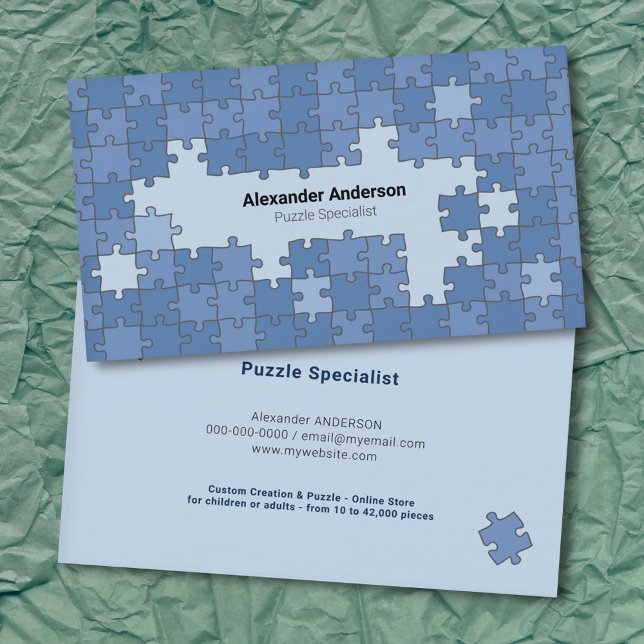 Tarjeta De Visita Rompecabezas azul (Blue Puzzle Business Card)