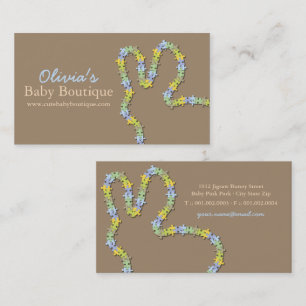 Tarjeta De Visita Rompecabezas caprichoso Conejo bebé pastel azul