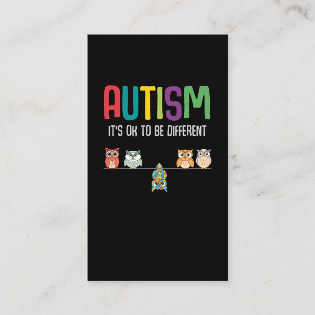 Tarjeta De Visita Rompecabezas de conciencia sobre el autismo de las (Anverso)