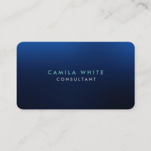 Tarjeta De Visita Rond Corner Night Blue Elegant Profesional