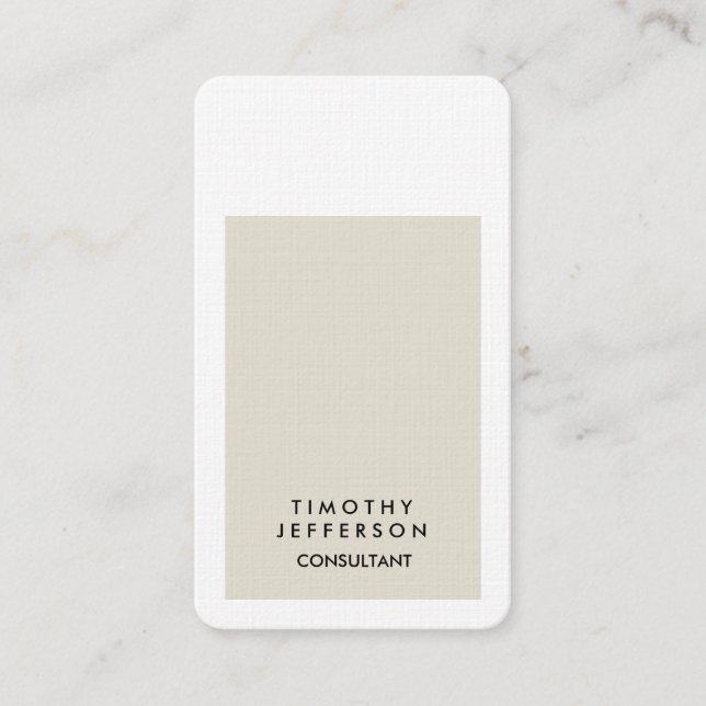 Tarjeta De Visita Rond Corner Premium Linen Elegant Moderno (Anverso)