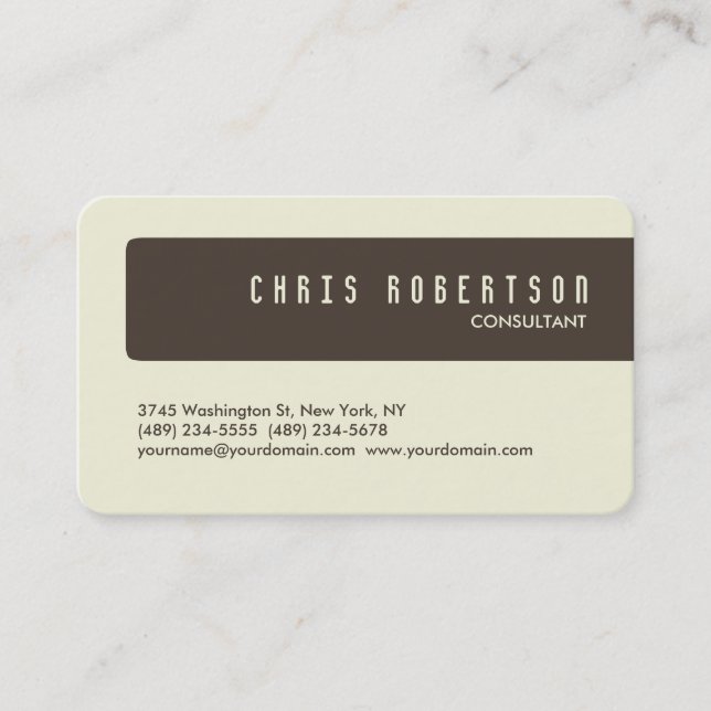Tarjeta de visita Rond Corner Taupe Beige (Anverso)