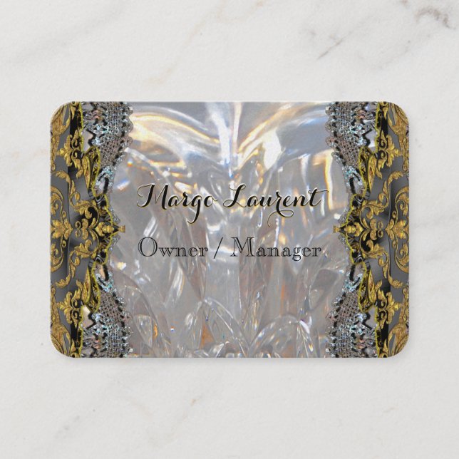 Tarjeta De Visita Ronda profesional del oro de lujo de Soirée (Anverso)