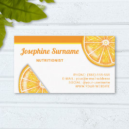 Tarjeta De Visita Rondajas de Frutas Cítricas Naranjas Dietista Nutr