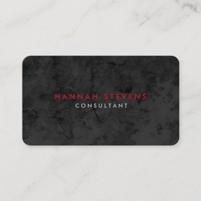 Tarjeta De Visita Ronido Esquina Gris Patrón Rojo Profesional (Anverso)