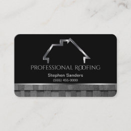 Tarjeta De Visita Roofado de lujo Shingles Construcción Plata Negro