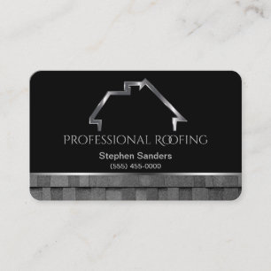 Tarjeta De Visita Roofado de lujo Shingles Construcción Plata Negro