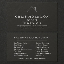 Tarjeta De Visita  Roofer Black Silver Stone Slate Roofing Company