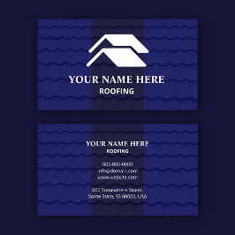 Tarjeta De Visita Roofing Contractor Professional Royal Blue Shingle