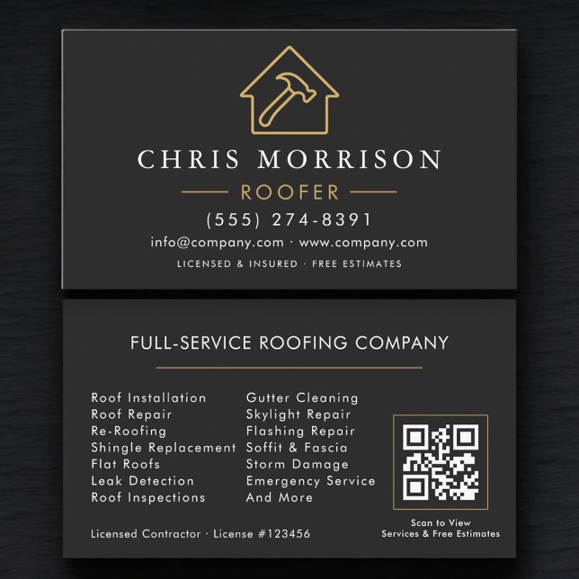 Tarjeta De Visita Roofing Professional QR Code (Subido por el creador)